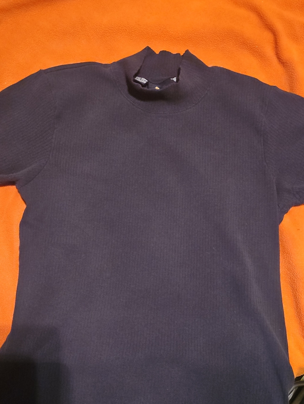 Classic Short-Sleeve Turtleneck Sweater - Navy